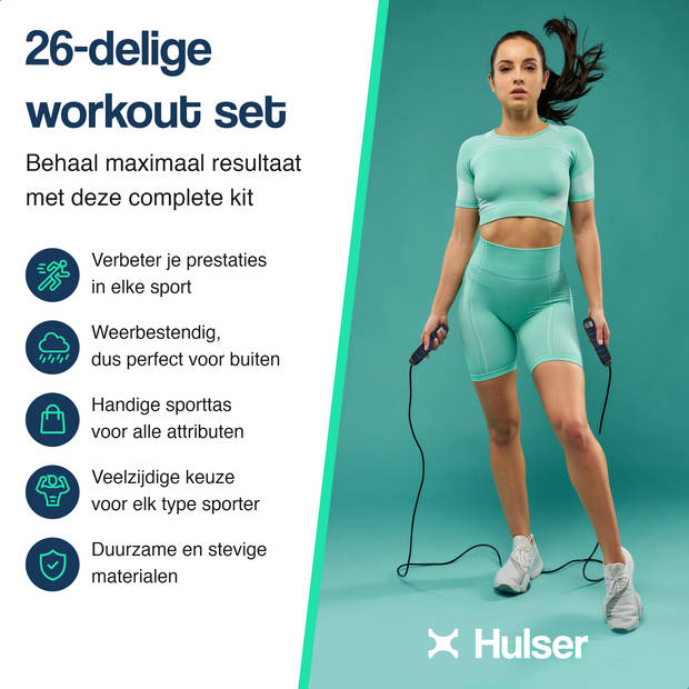 Hulser Sport Trainingsmateriaal - 26-delig - Blauw - Voetbal - Hockey spullen - Sporttrainingsuitrusting - Behendigheid