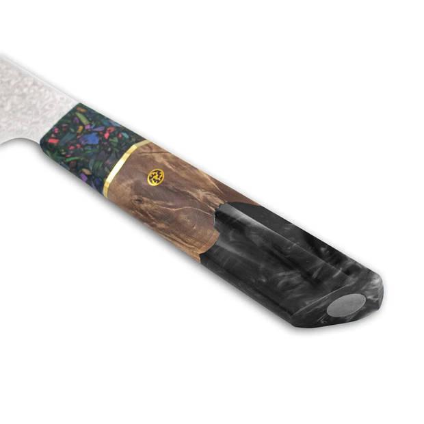 Shinrai Japan Onyx Epoxy Jewels Damascus Koksmes 23 cm - Special Edition