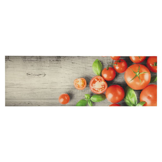 vidaXL Keukenmat wasbaar tomatenprint 60x180 cm fluweel