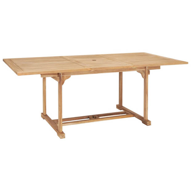 vidaXL Tuintafel verlengbaar 150-200x100x75 cm massief teakhout