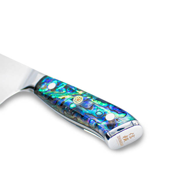 Shinrai Japan - Parelmoer Jewels Damascus Santoku mes 18 cm