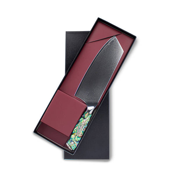 Shinrai Japan - Parelmoer Jewels Damascus Nakiri mes 20 cm