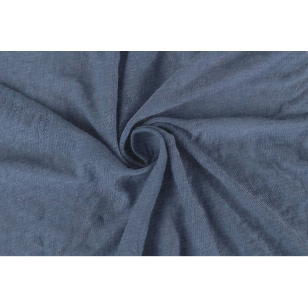 DoubleDry Hoeslaken Jersey Collectie - 100% katoen - 90x200 - blauw melange