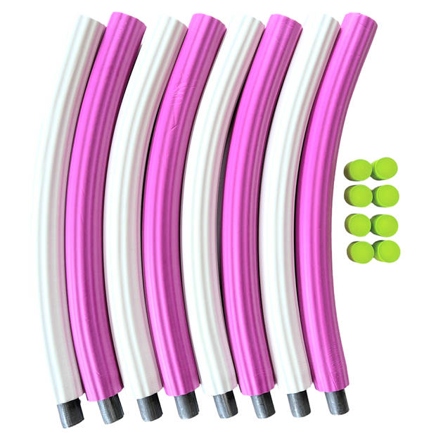 Hoelahoep - Hoola Hoop - Fitness hoepel - 90 x 90 x 3 cm - Metaal Stalenbuis - Roze/Wit