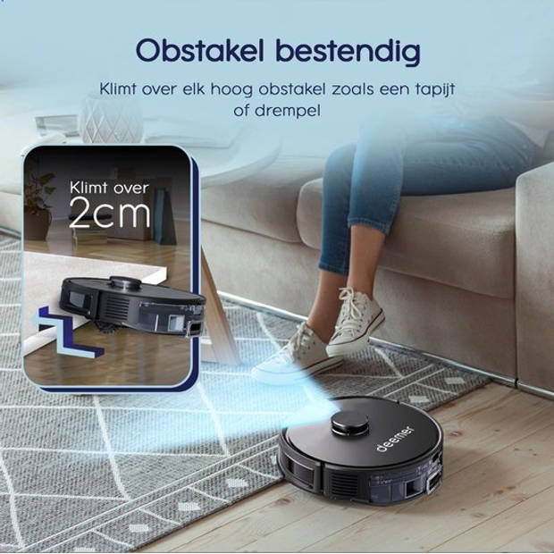 Deemer Robotstofzuiger Met Dweilfunctie & Laadstation - Slimme Navigatie Zelflerend Met App Bediening