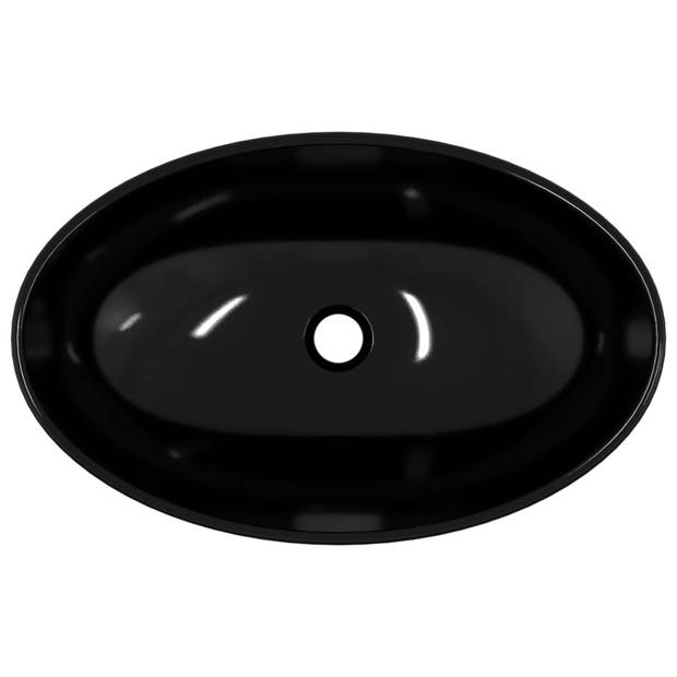 vidaXL Wasbak 54,5x35x15,5 cm gehard glas zwart