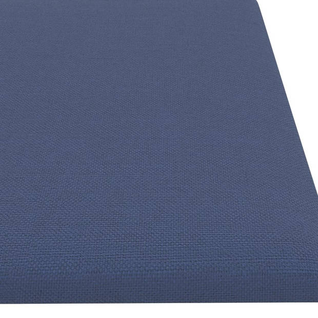 vidaXL Wandpanelen 12 st 1,08 m² 60x15 cm stof blauw