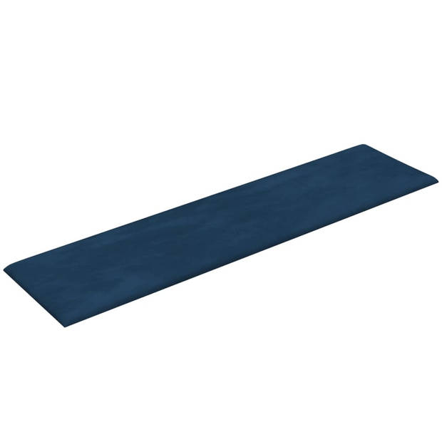 vidaXL Wandpanelen 12 st 1,08 m² 60x15 cm fluweel blauw