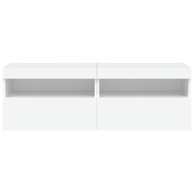 vidaXL Tv-wandmeubels met LED-verlichting 2 st 60x30x40 cm wit