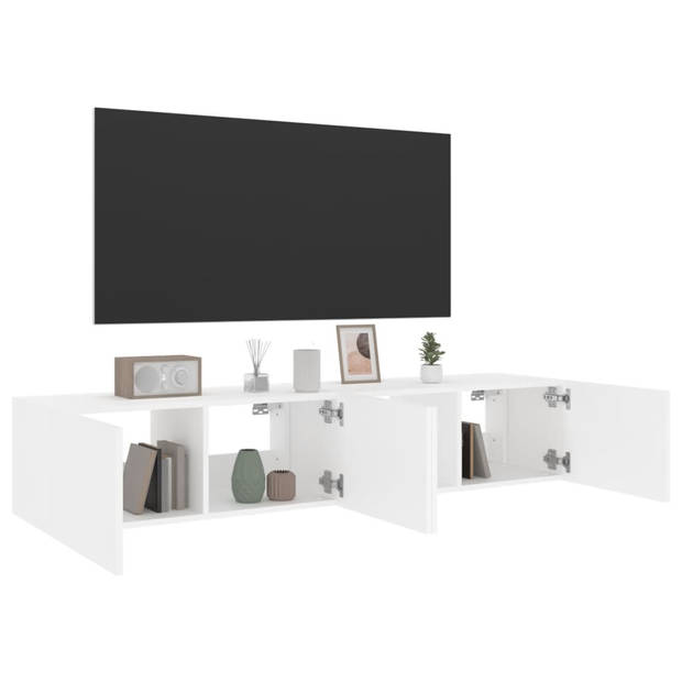 vidaXL Tv-wandmeubels met LED-verlichting 2 st 80x35x31 cm wit