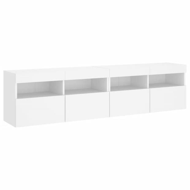 vidaXL Tv-wandmeubels met LED-verlichting 2 st 80x30x40 cm wit