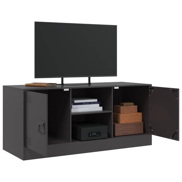 vidaXL Tv-meubel 99x39x44 cm staal zwart