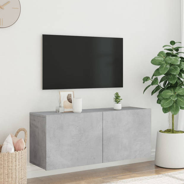 vidaXL Tv-meubel wandgemonteerd 100x30x41 cm betongrijs