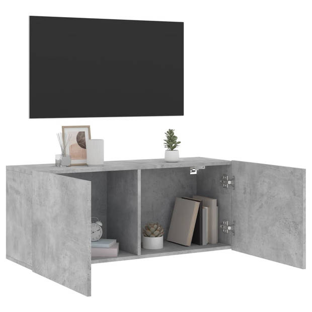 vidaXL Tv-meubel wandgemonteerd 100x30x41 cm betongrijs