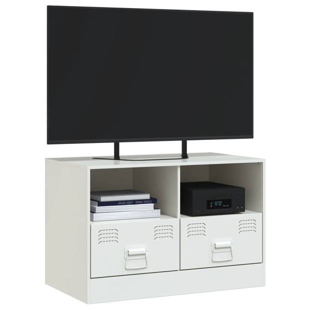 vidaXL Tv-meubel 67x39x44 cm staal wit