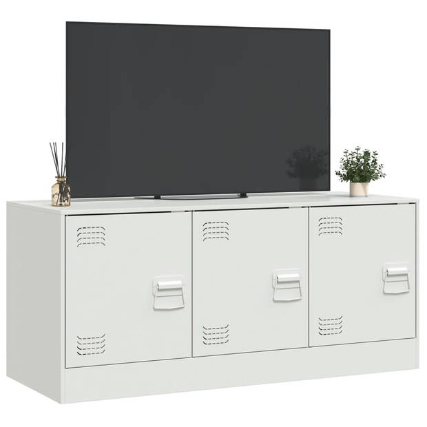 vidaXL Tv-meubel 99x39x44 cm staal wit