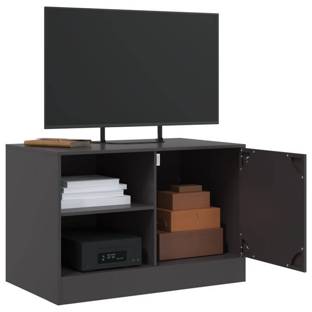 vidaXL Tv-meubel 67x39x44 cm staal zwart