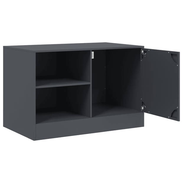 vidaXL Tv-meubel 67x39x44 cm staal antracietkleurig