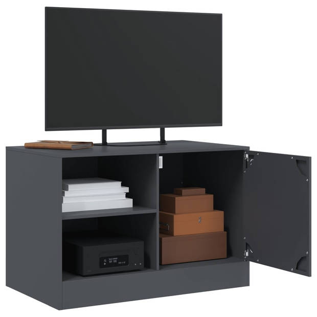 vidaXL Tv-meubelen 2 st 67x39x44 cm staal antracietkleurig