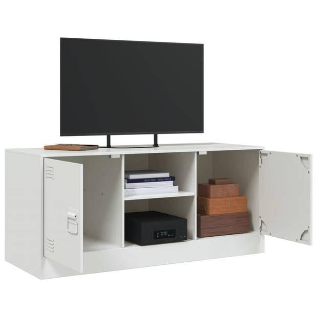 vidaXL Tv-meubel 99x39x44 cm staal wit