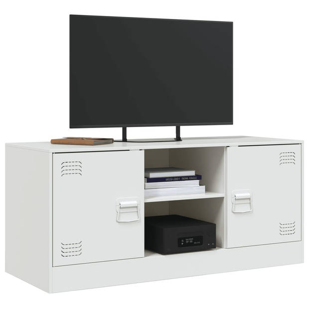 vidaXL Tv-meubel 99x39x44 cm staal wit