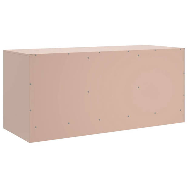 vidaXL Tv-meubel 99x39x44 cm staal roze