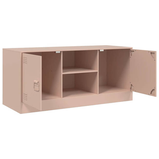 vidaXL Tv-meubel 99x39x44 cm staal roze