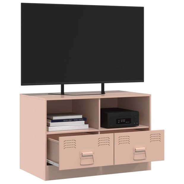 vidaXL Tv-meubel 67x39x44 cm staal roze