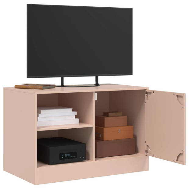 vidaXL Tv-meubel 67x39x44 cm staal roze