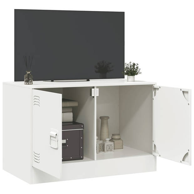 vidaXL Tv-meubel 67x39x44 cm staal wit