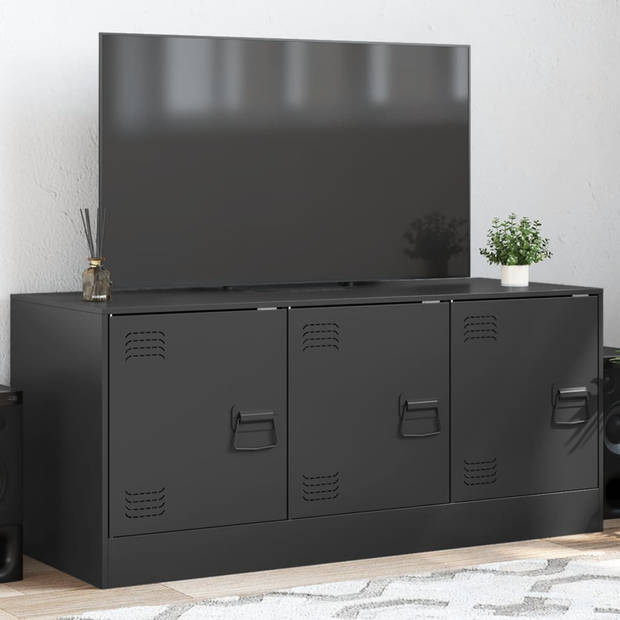 vidaXL Tv-meubel 99x39x44 cm staal zwart