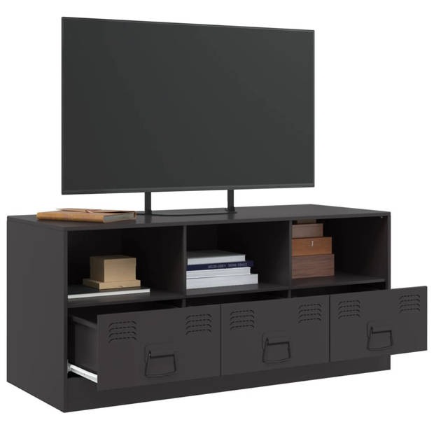 vidaXL Tv-meubel 99x39x44 cm staal zwart