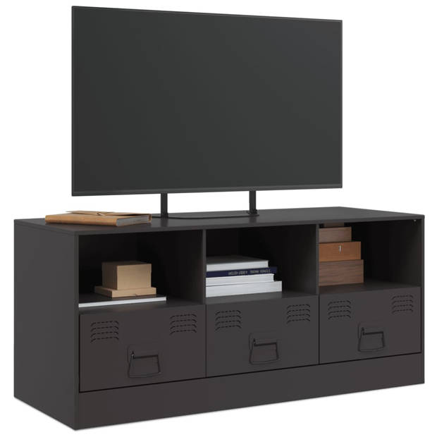 vidaXL Tv-meubel 99x39x44 cm staal zwart