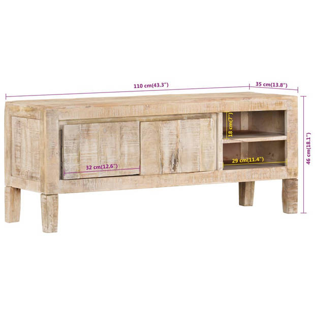 vidaXL Tv-meubel 110x35x46 cm massief mangohout