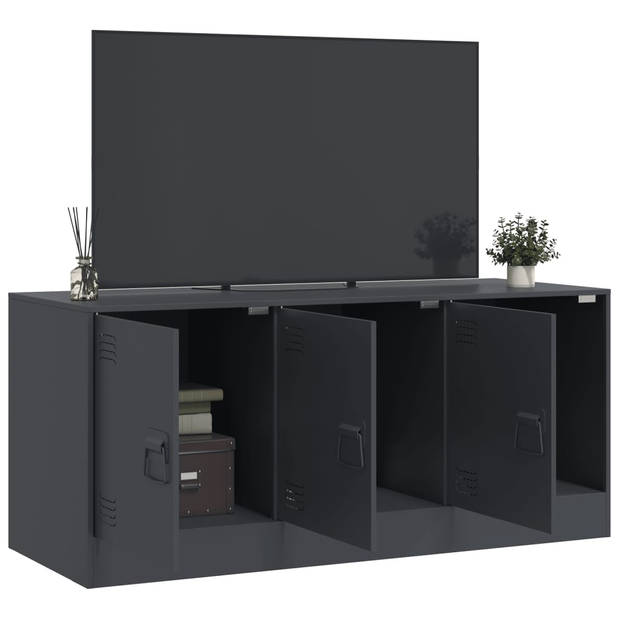 vidaXL Tv-meubel 99x39x44 cm staal antracietkleurig