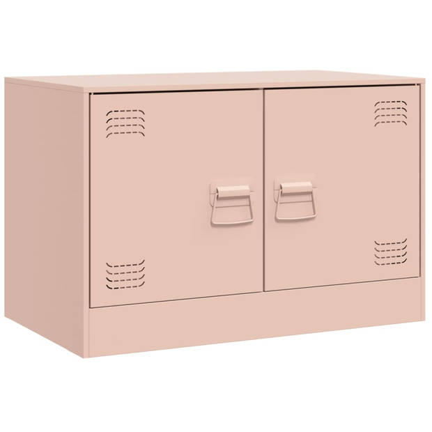 vidaXL Tv-meubel 67x39x44 cm staal roze