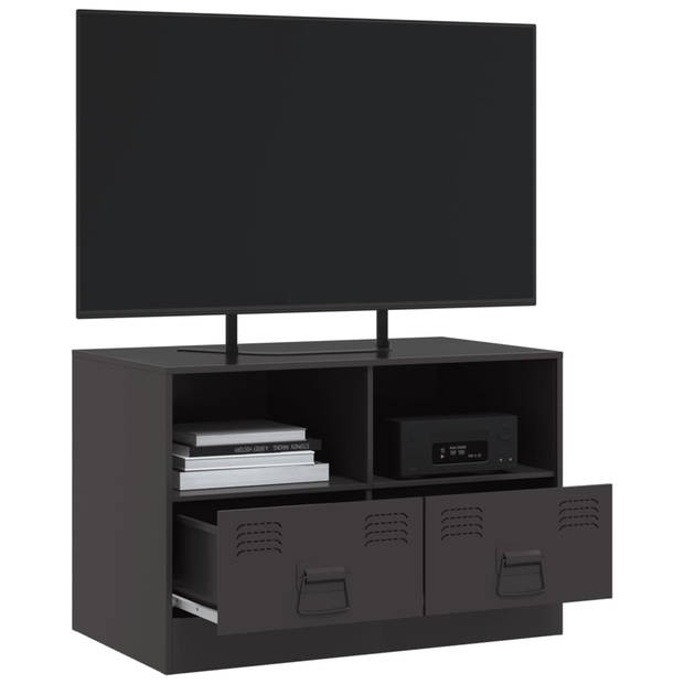 vidaXL Tv-meubel 67x39x44 cm staal zwart