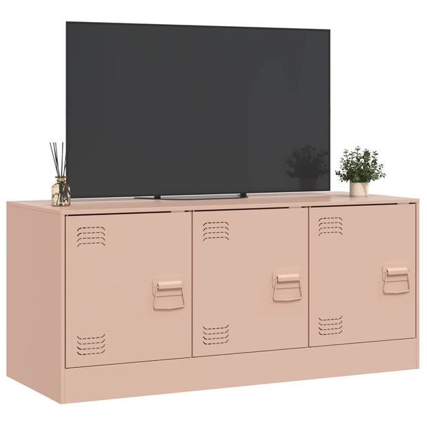 vidaXL Tv-meubel 99x39x44 cm staal roze