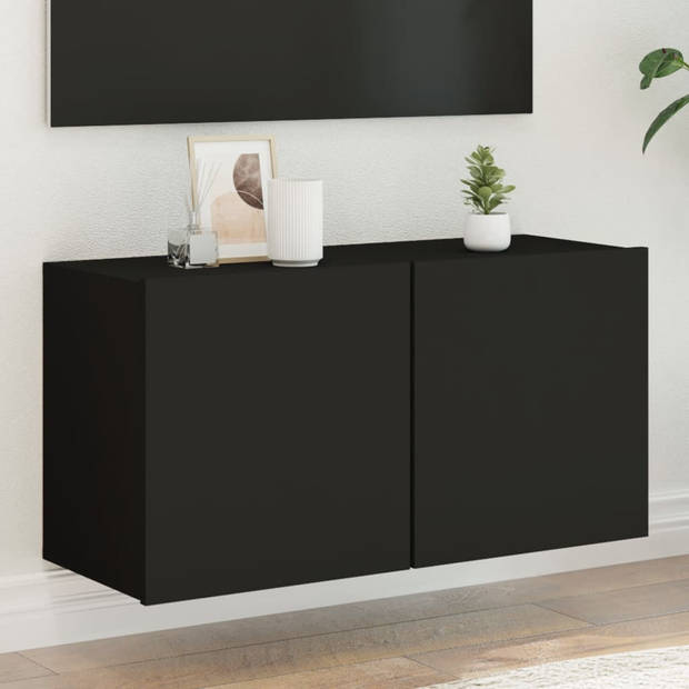 vidaXL Tv-meubel wandgemonteerd 80x30x41 cm zwart