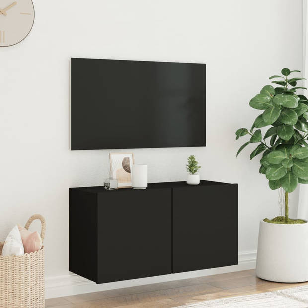 vidaXL Tv-meubel wandgemonteerd 80x30x41 cm zwart