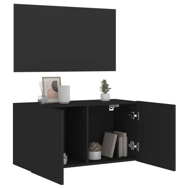 vidaXL Tv-meubel wandgemonteerd 80x30x41 cm zwart