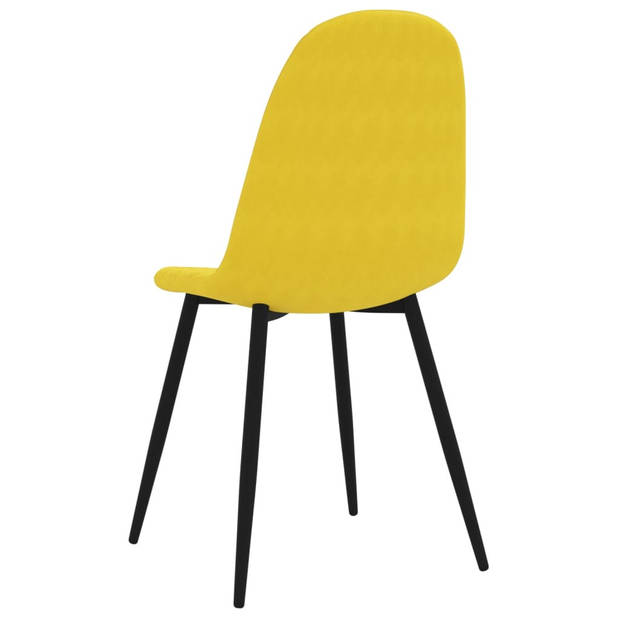 vidaXL Eetkamerstoelen 6 st fluweel mosterdgeel