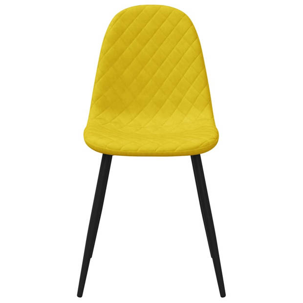 vidaXL Eetkamerstoelen 2 st fluweel mosterdgeel