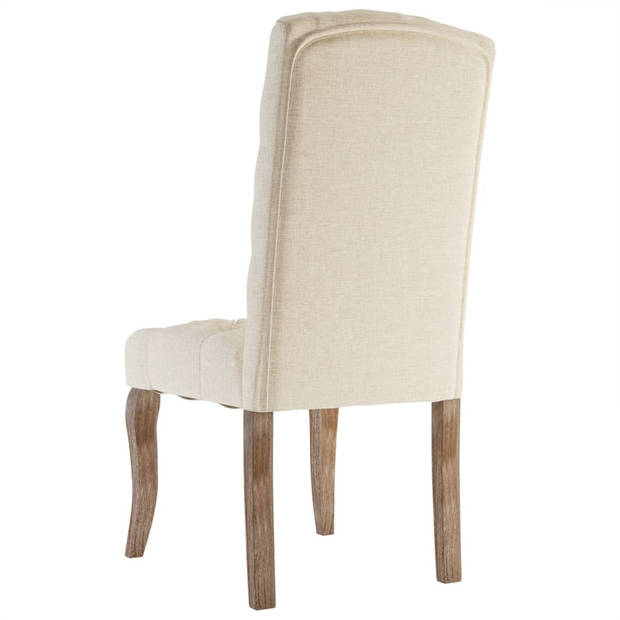 vidaXL Eetkamerstoelen 6 st linnen-look stof beige