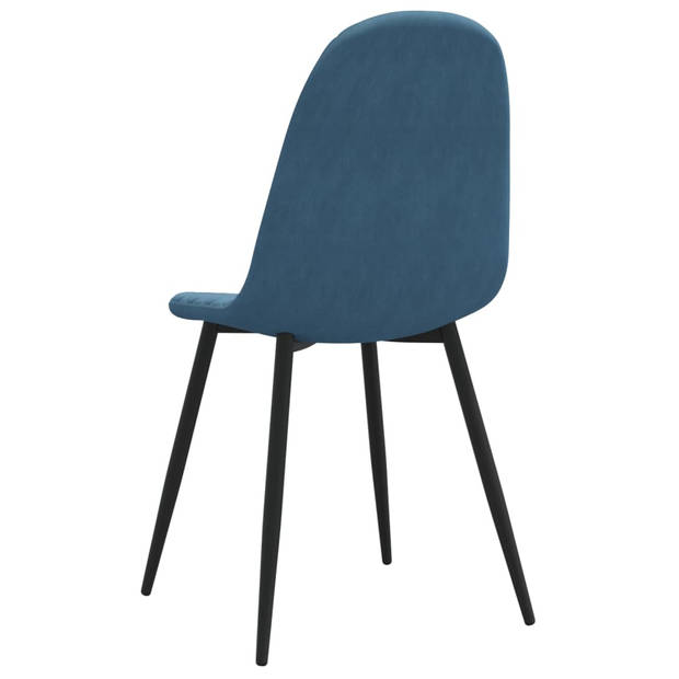 vidaXL Eetkamerstoelen 6 st fluweel blauw