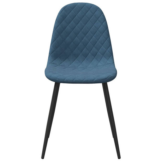 vidaXL Eetkamerstoelen 6 st fluweel blauw