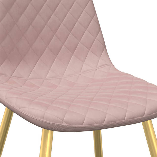 vidaXL Eetkamerstoelen 2 st fluweel roze