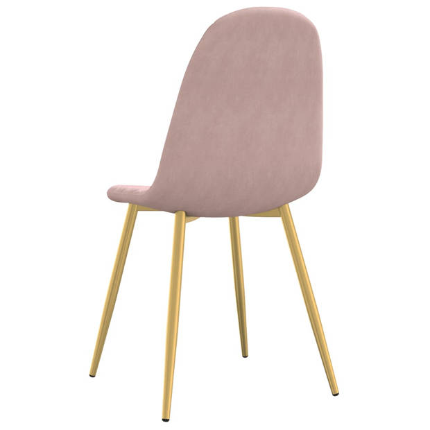 vidaXL Eetkamerstoelen 2 st fluweel roze