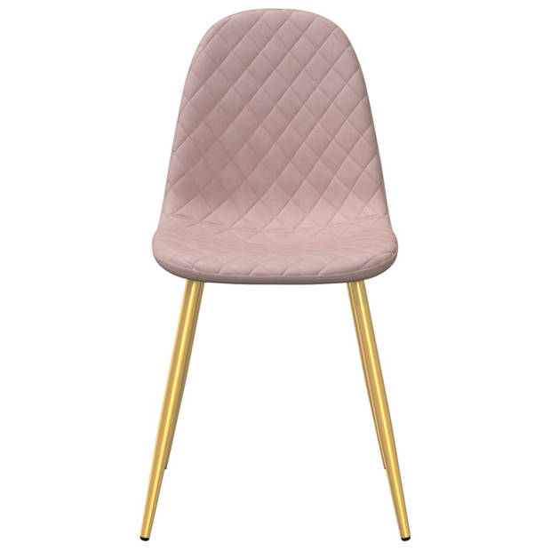 vidaXL Eetkamerstoelen 2 st fluweel roze