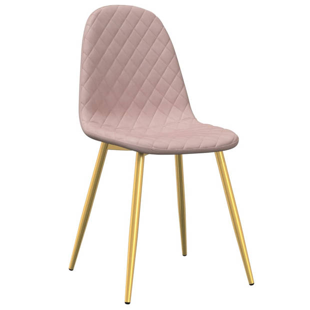 vidaXL Eetkamerstoelen 2 st fluweel roze